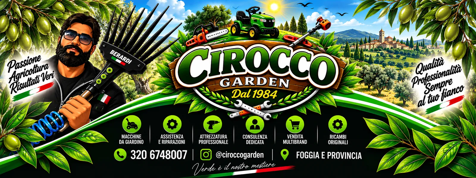 Cirocco Garden dal 1984: macchine da giardino, assistenza e ricambi a Foggia e provincia